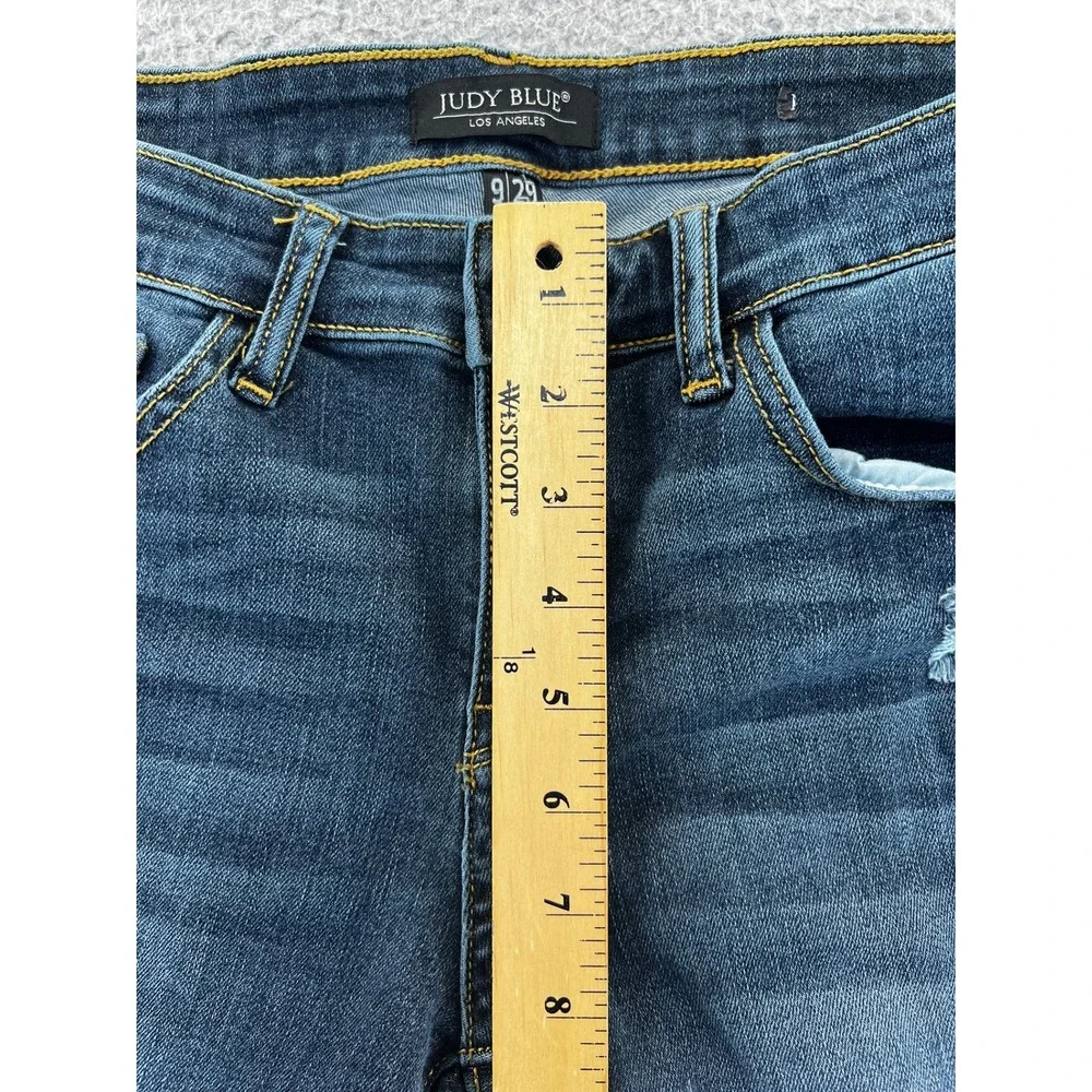 Judy Blue Distressed Dark Wash Mid Rise Slim Fit Jeans | Women's‎ Size 9/29